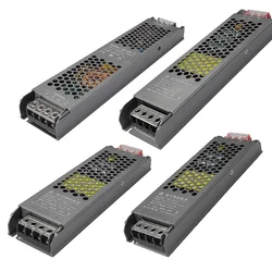 Ultra thin LED light power supply 60W 100W 150W 200W 300W 400W transformer adapter, DC12V 24V, AC180V-260V driver COB LED strip
