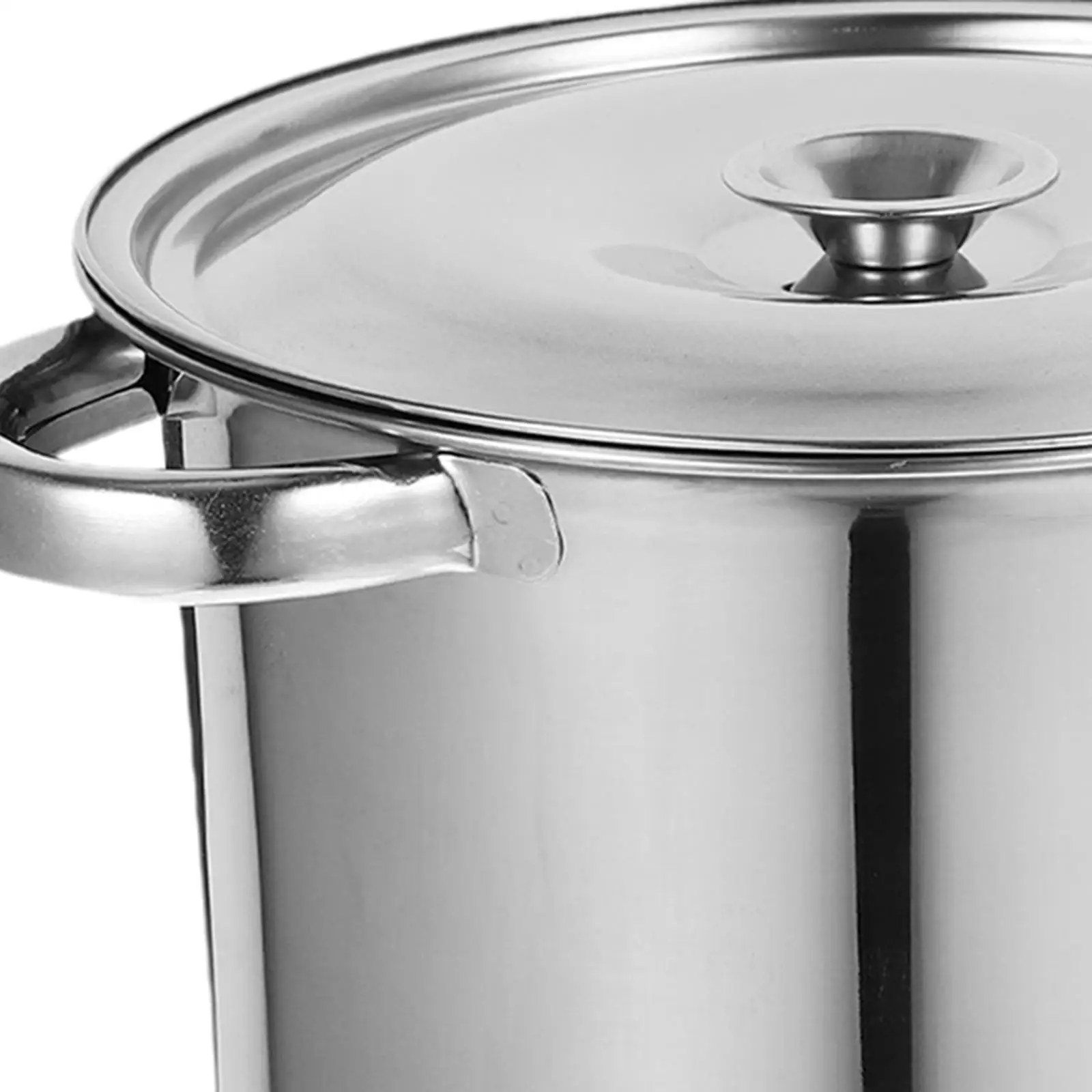 Steel Pot with Stainless Handles Polished Soup Pot with Lid for Home Induction Cooker Pasta and Vegetables