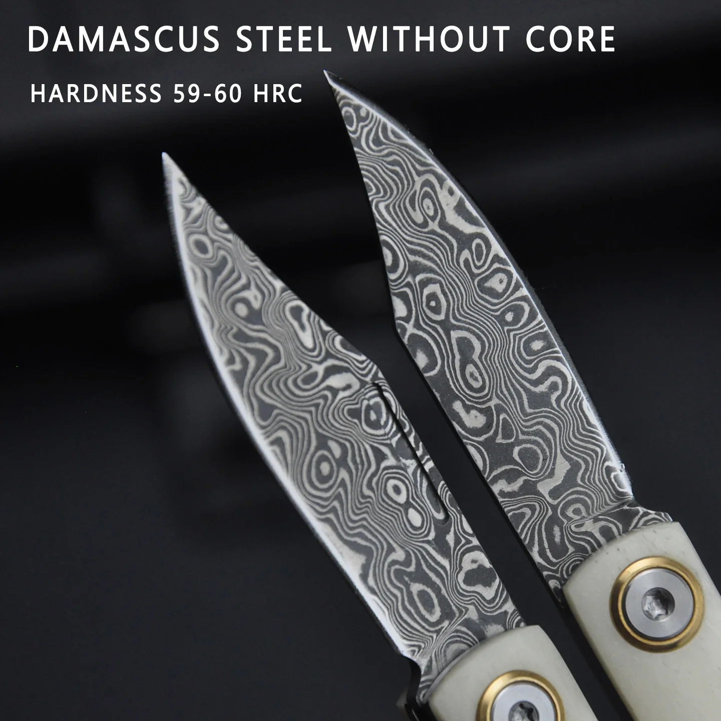 High-Quality Damascus Steel Folding Knife Bull Bone Handle Portable Classic EDC Pocket Knife Camping Hiking For Men And Women