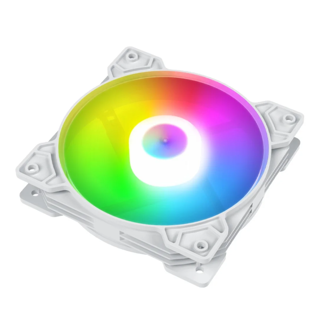 12CM LED Case Fan for PC, Ultra-Quiet Cooling Fan with 4-Pin Connector, Colorful Rainbow Lighting, Desktop Computer Cooling Fan image 3