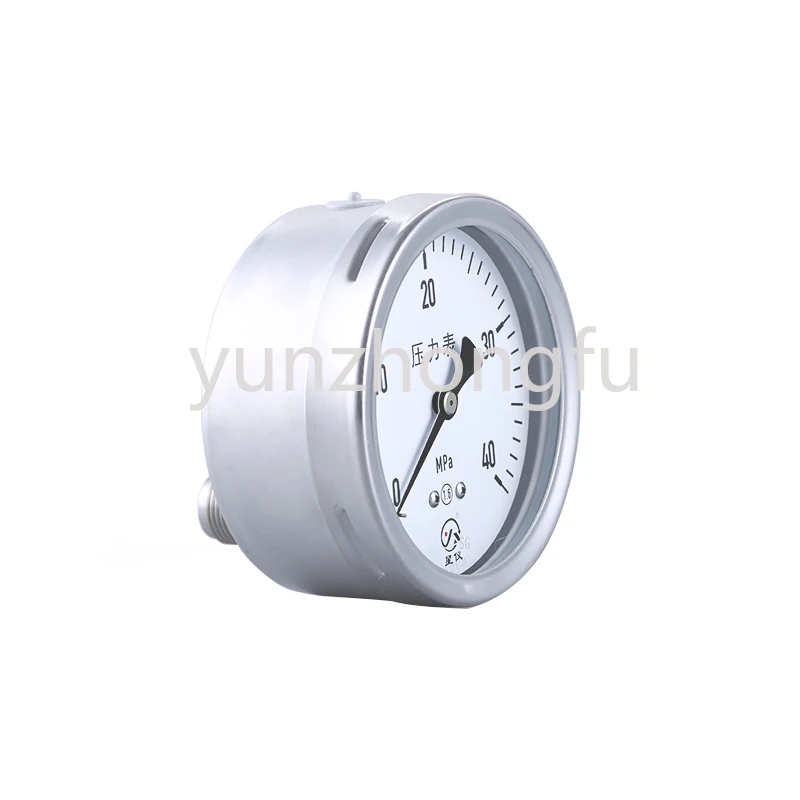 YTF-100HZ All Stainless Steel Pressure Axial Pressure Gauge Water Pressure Gauge Barometer