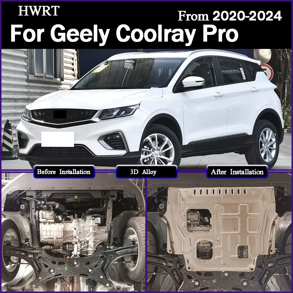 Under Engine Guard Splash Shield Mud Fender Cover Plate Fender Mudguard Protector For Geely Coolray‌‌ Pro 2020-2024 1.4T 1.5T