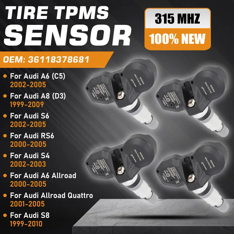 

1/4PCS Tire Pressure Monitor Sensor For Audi A6 C5 TPMS Audi S6/RS6 2002-2005 Audi A8 D3 1999-2009 Audi S4 Audi S8 36118378681