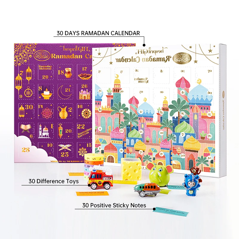 

Подарок на Рамадан, детские игрушки, слепая коробка, 30-дневный календарь на Рамадан, образовательный набор, интерактивная игрушка с ежедневными сюрпризами для детей, подарок