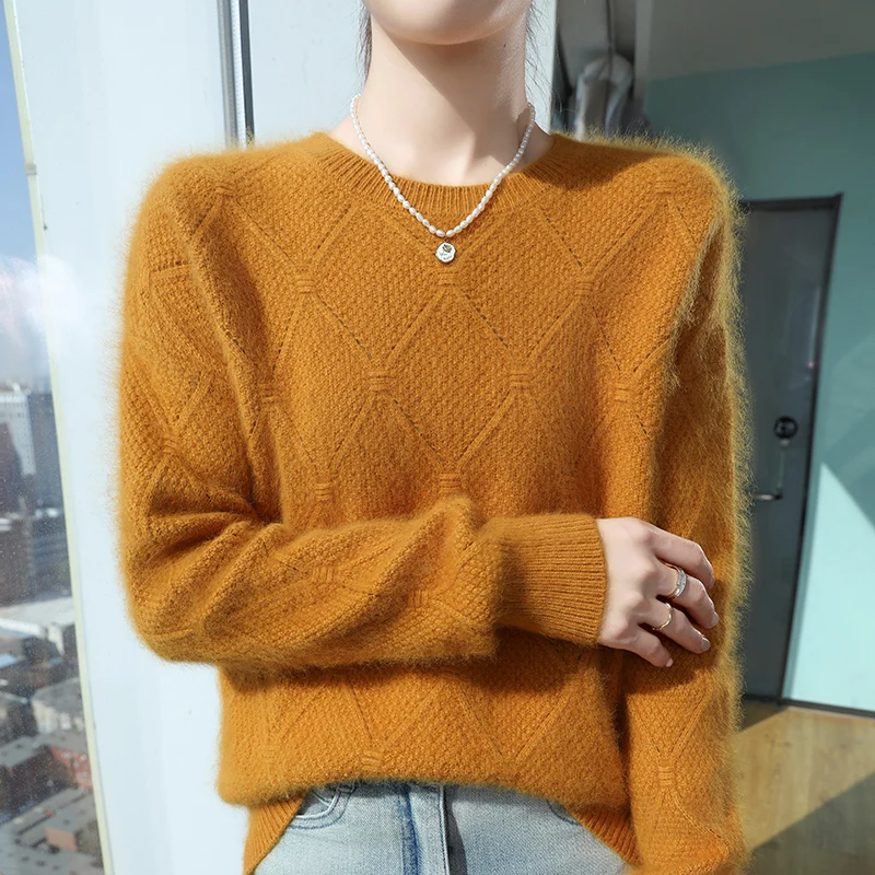 

Soft Angora Like Mink Sweater Women's Fuzzy Chic Oversized Daily Casual Wear