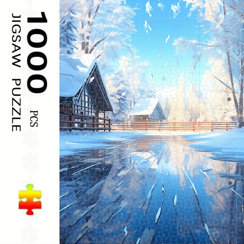 

Large Size Jigsaw Puzzle 500/1000/1200/2000 Pcs Winter Snow Scenery Jigsaw Puzzles for Adults Stress Relief Toys Gift