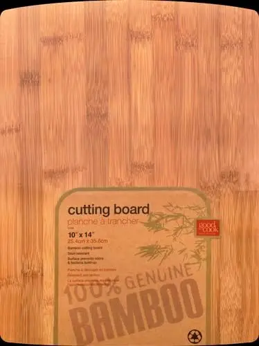 Bamboo Cutting Board 10x14 Inch Edge-Grain Wood for Kitchen with Knife-Friendly Surface and Moisture Resistance