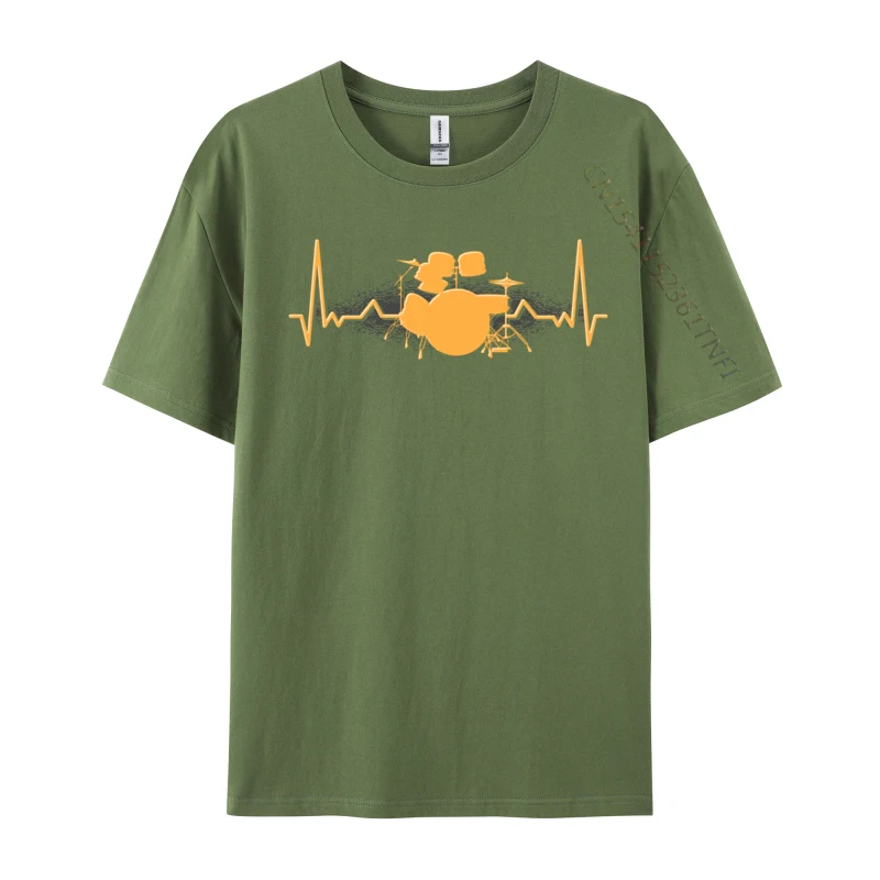 Music Musician Percussion Drum Set Drummer Heartbeat Drums Custom T-Shirts Tops Shirt Discount Customized Tops Shirt Design Men