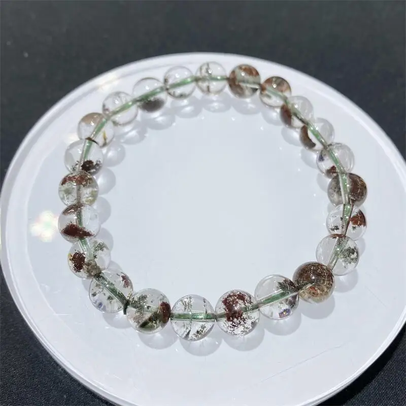 Pulsera de cuentas de diamante Herkimer Natural, joyería Fengshui curativa de Reiki a la moda, regalo de vacaciones, 1 Uds., 8/9/10MM