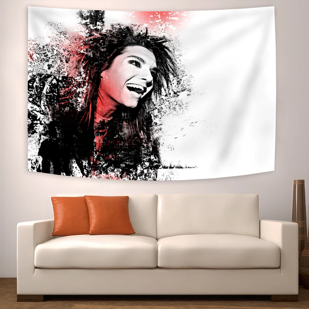 90x150cm German Rock Band Singer Poster arazzo da parete Tokio Hotel stampato arazzi sfondo panno