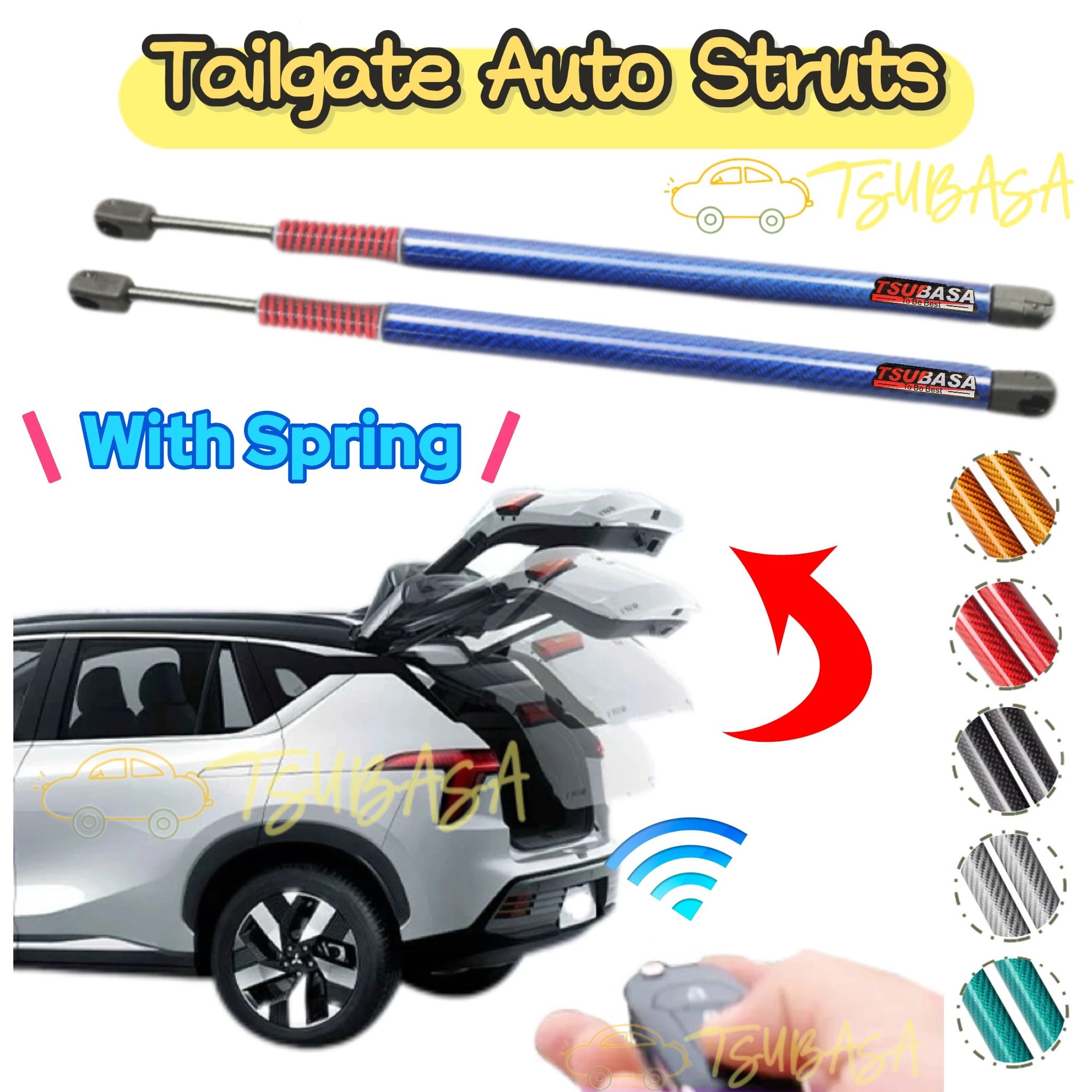 

Auto Struts With Springs For Nissan Stagea (WC34) 1996-2001 Wagon With Spoiler Tailgate Rear Boot Automatic Lift Supports Shock