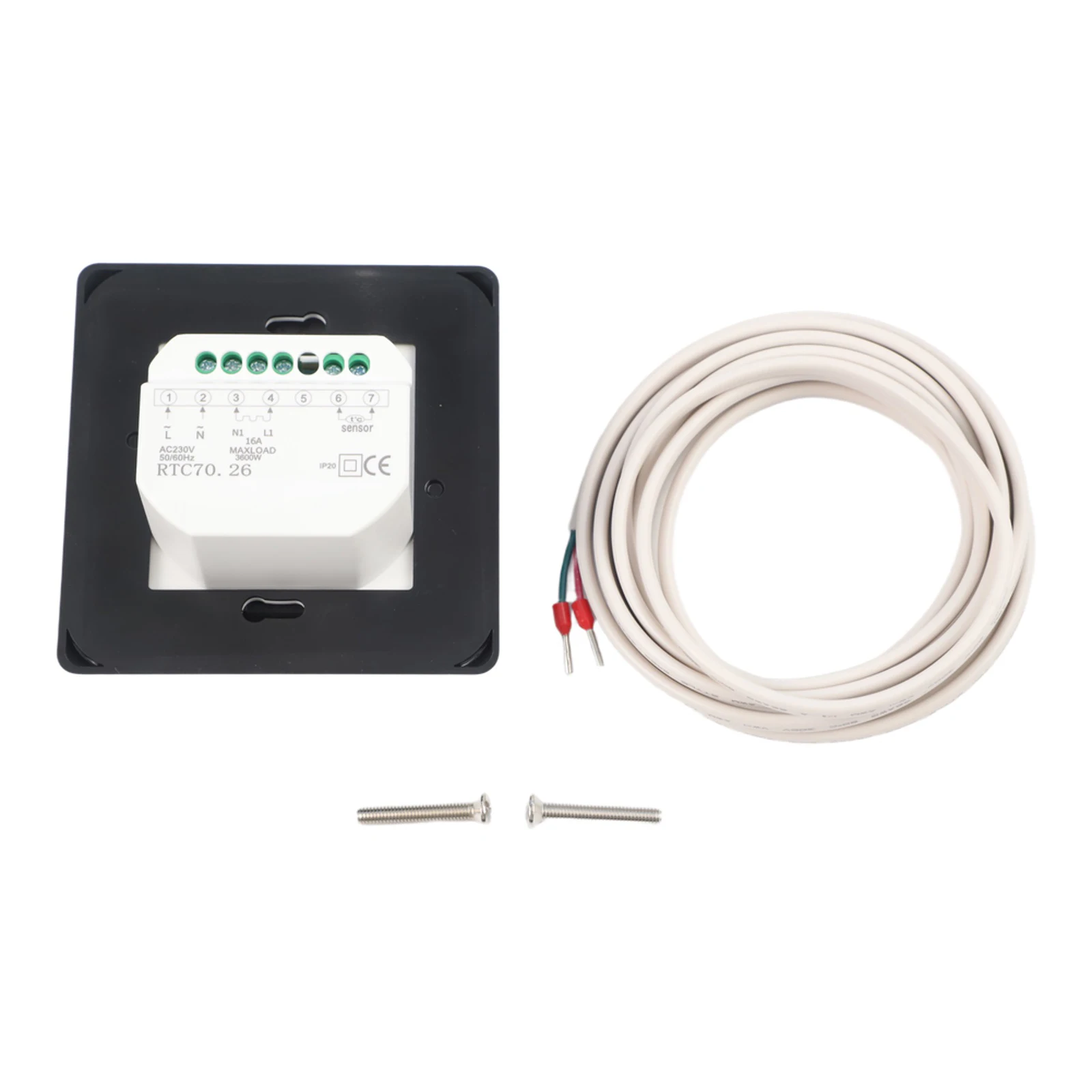 Black Digital Room Thermostat 230V With 300cm Sensor For Gas Boiler Hot Water Floor Heating Temperature Controller
