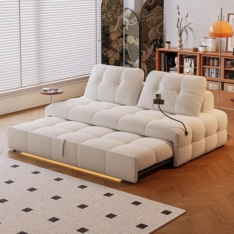 Convertible Sofa Bed - Tufted Fabric, Corner Extendable Folding Design for Home Office & Living Room | Multi-Functional Sofa