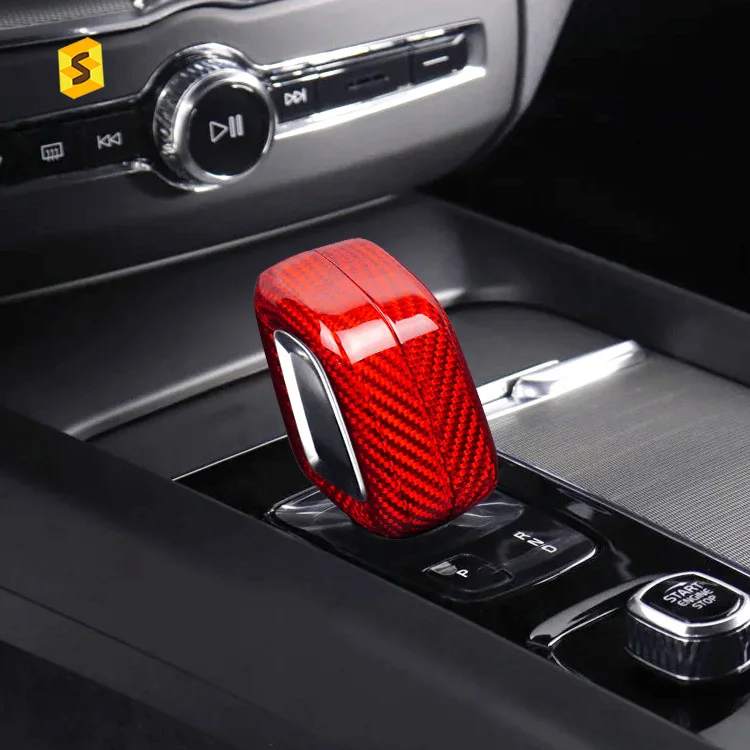 

Suitable for Volvo XC60S9 carbon fiber gearshift head car gear lever cover carbon fiber modified hollow version