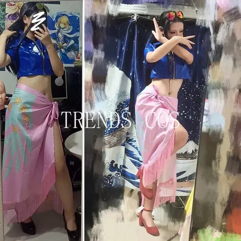 Nico Robin Cosplay Costume Party Kimono Dress Carnival Set Halloween Carnival Robin Outfits with Sunglasses for Anime Comic With
