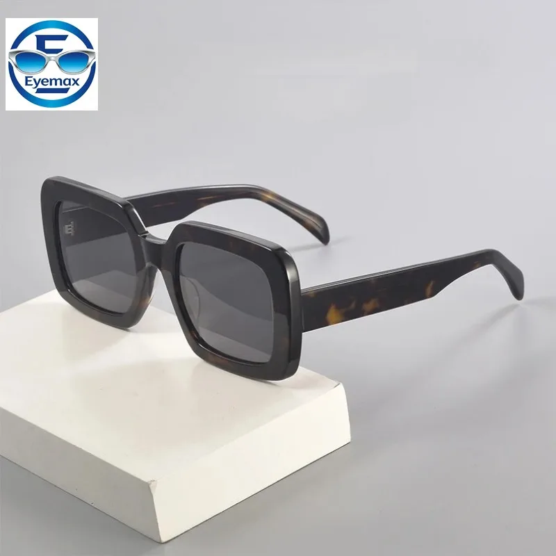 Vintage Big Square Acetate Sunglasses Women Tortoise Shell Fashion Oversized Sun Glasses UV400 Protection Female Shades Eyewear