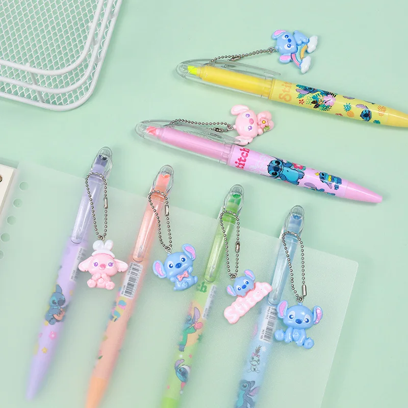 

Мультяшная ручка-подвеска 2 в 1, кавайная ручка-хайлайтер в стиле аниме, милый кулон, студенческая гелевая ручка, двуглавая ручка, детские подарочные игрушки