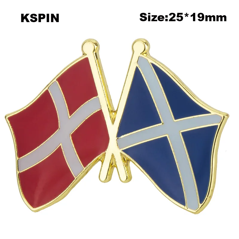 

Denmark & SCOTLAND BLUE Friendship Flag Lapel Pin Friendship Flag Badge Flag pin