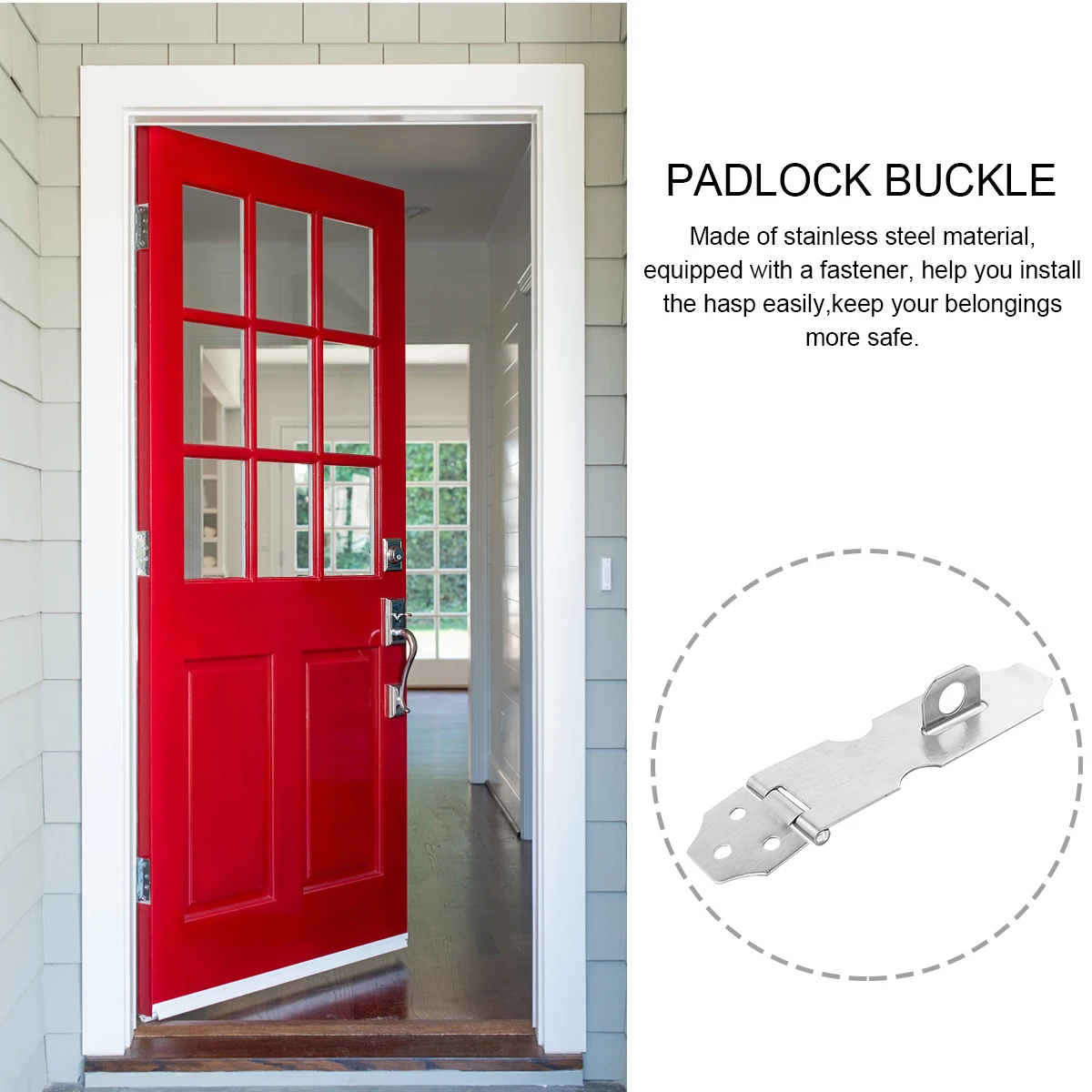 

20 Pcs Anti-theft Door Lock Pet Gate Latch Hasp Stainless Steel Knob Home Office Clasp Padlock Storage Container