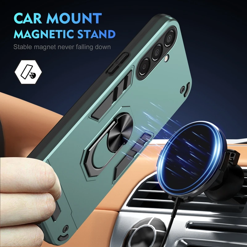 For Samsung Galaxy M15 5G Case Shockproof Armor Case For For Samsung M15 F 15 Galaxy F15 SM-M156B Car Magnetic Holder Ring Cover