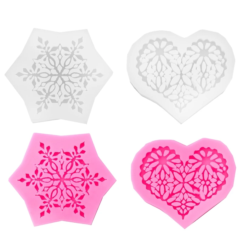 Snowflake Silicone Mold Heart Shaped Mold Cake Candy Mold Mold DIY Silicone Mold Epoxy Resin Casting Mol