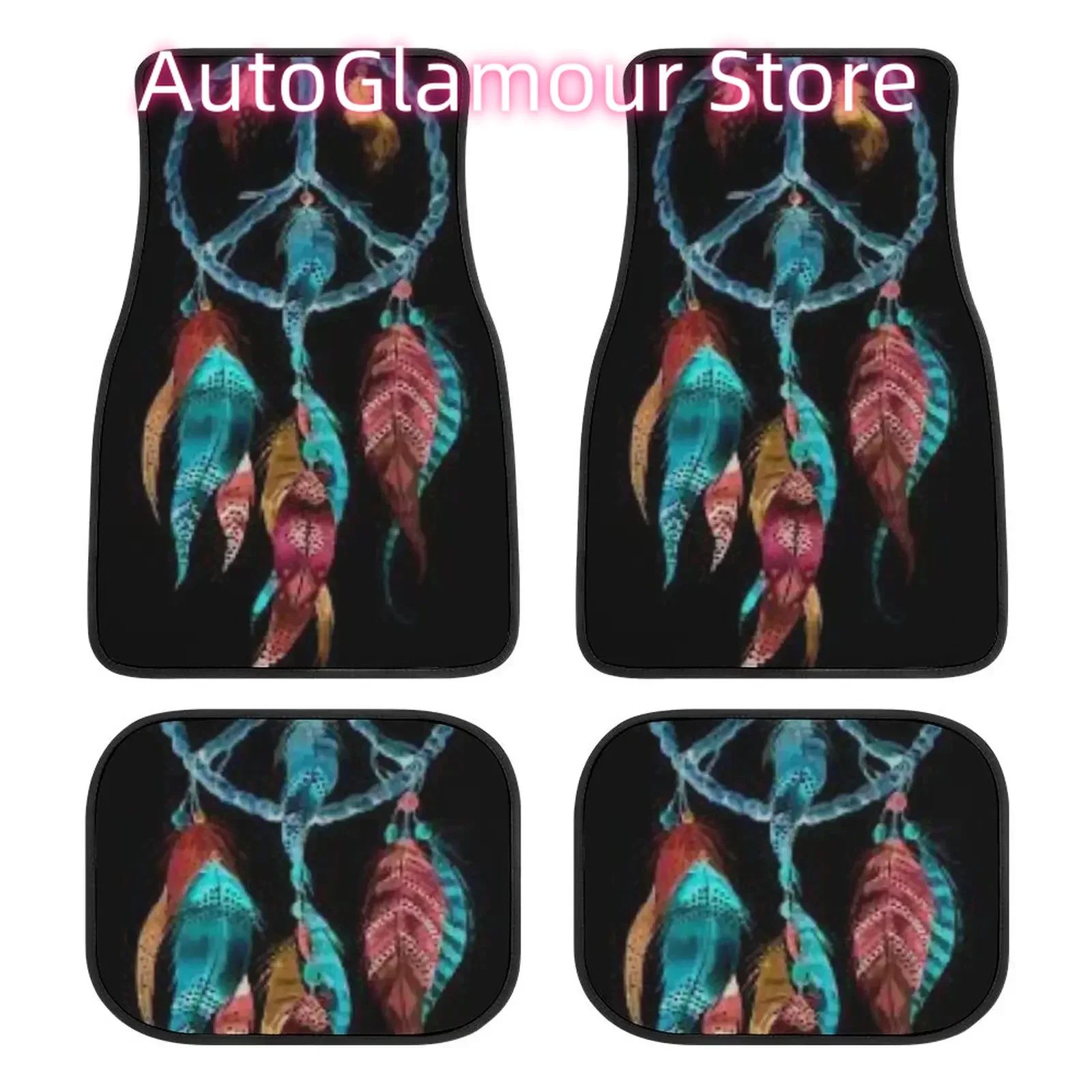 Dream catcher printing pattern car mats auto parts auto mats feathers car protection auto carpets non-slip cars mats