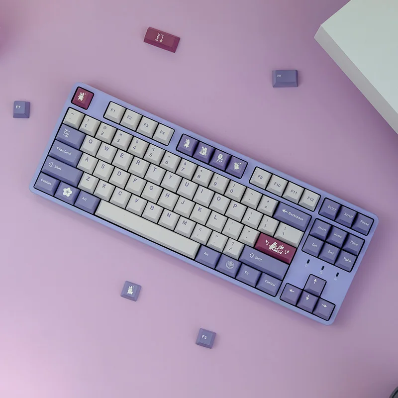 129 Phím Thỏ Theo Chủ Đề Keycaps DEY-SUB Anh Đào Hồ Sơ PBT Tùy Chỉnh Keycaps Cho Gateron Switch Cherry MX Bàn Phím Cơ