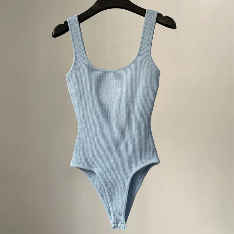American Retro Ins Slim Fit High Elasticity Knitted Strap Vest  Base Shirt  Clavicle Comfortable Underwear