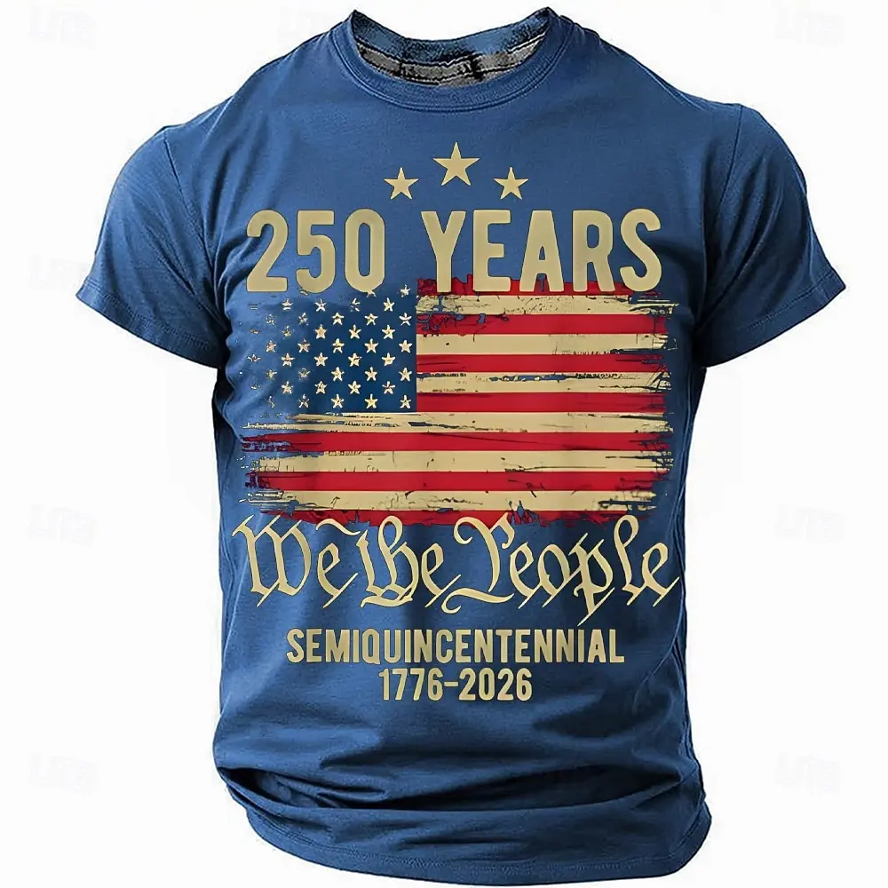 The 250th Anniversary American Bald Eagle Flag with a 250-year history, 1776 - 2026, men's, women's, and children's T-shirts