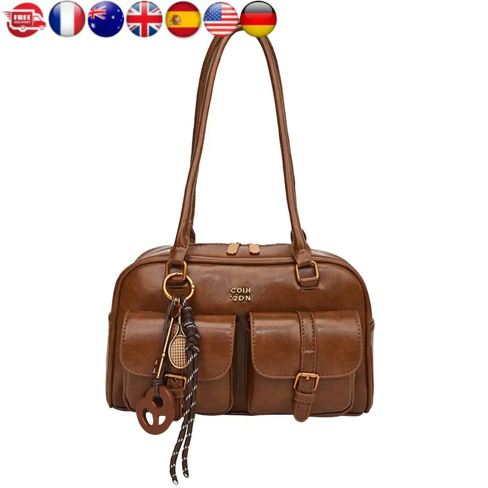 

Сумка в стиле ретро с верхней ручкой и несколькими карманами, сумка на плечо с несколькими карманами для женщин, повседневная сумка для путешествий, покупок, работы, пикника