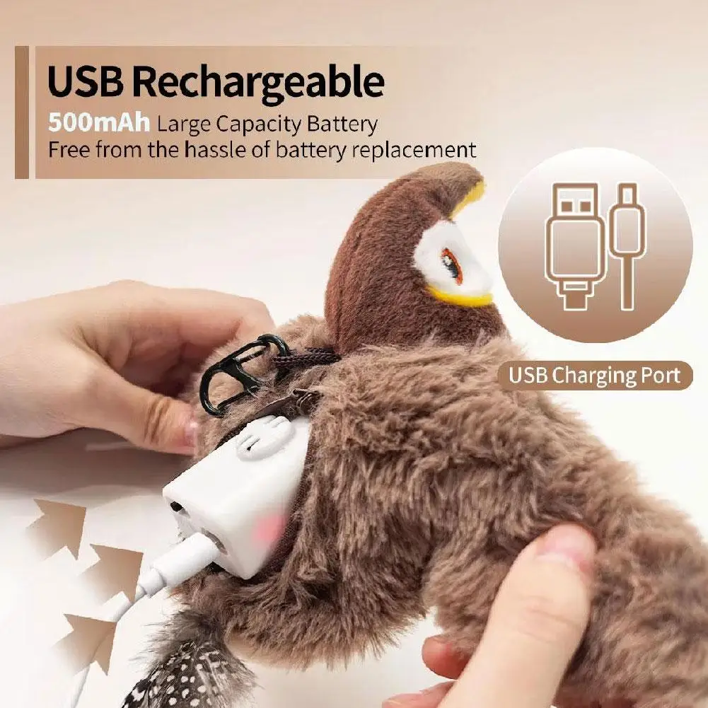 USB Ricaricabile Giocattolo Gatto Giocattoli Interattivi Catnip Elettrico Pat Uccello Cane Gatti Touch-Activato Squeaky Peluche Animale Domestico Dropshipping