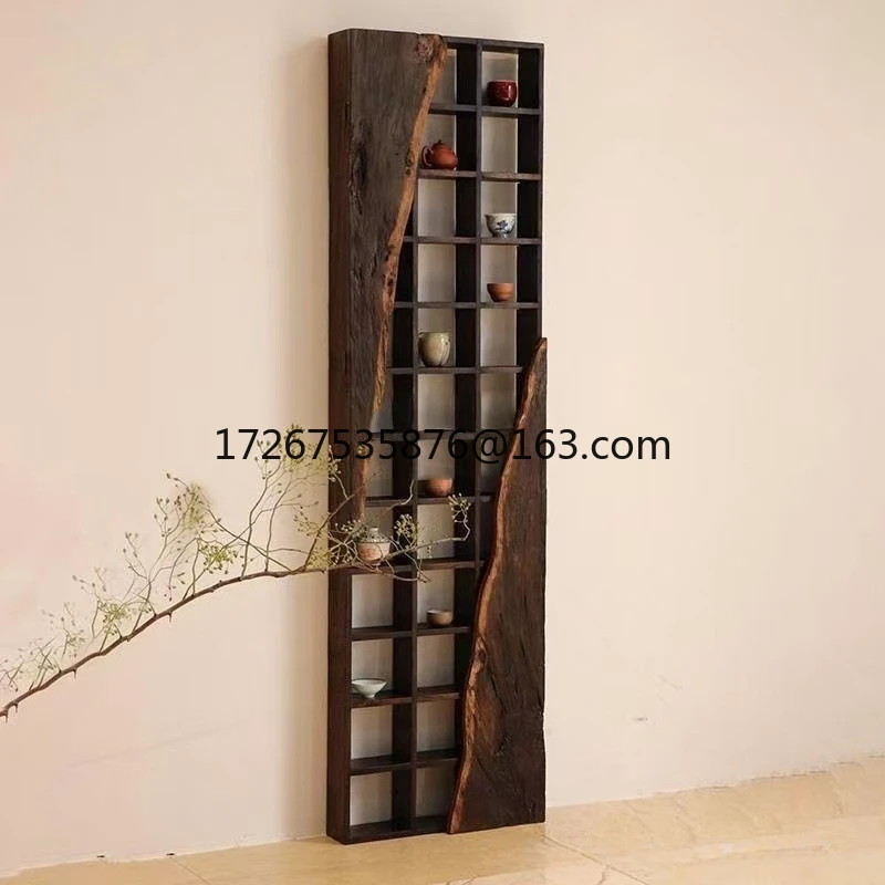 

Solid wood old elm antique rack storage rack wooden teacup rack Duobao Pavilion wall-mounted bogu