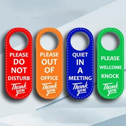 Door Sign Hanger Tags PU Leather Cleaning Label Do Not Disturb Signs Double-Sided Unique Pattern Convenient Useful Hanging Tag
