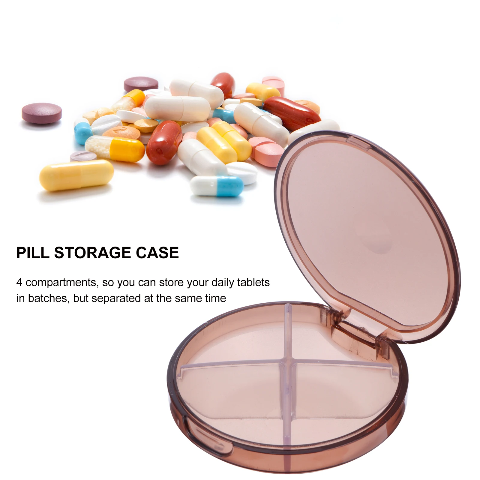 

3 шт., круглая коробка для таблеток с клапаном, прочный портативный чехол для хранения лекарств, ювелирных изделий, путешествий, домашнего офиса, пластиковый контейнер