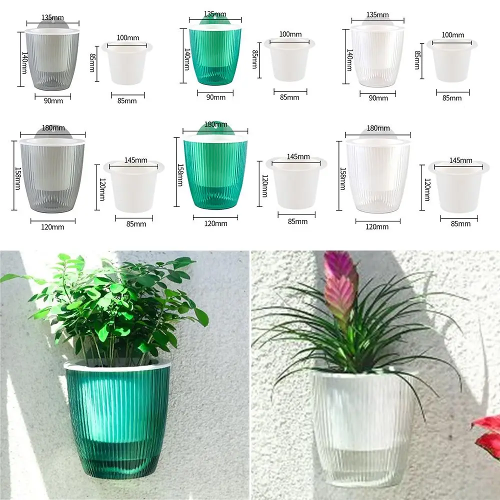 

with Drainage Hole Self Watering Flower Pot for Indoor Outdoor Plants Wall Mounted Self Watering Planters