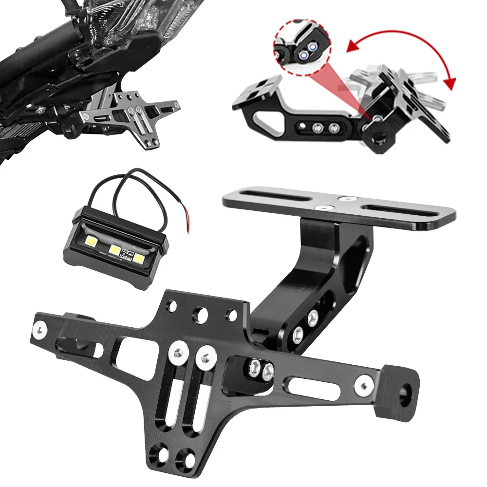 Universal Einstellbare Motorrad Lizenz Nummer Platte Halterung Hinten Blinker Lampe Halter CNC Aluminium Fender Eliminator Kits