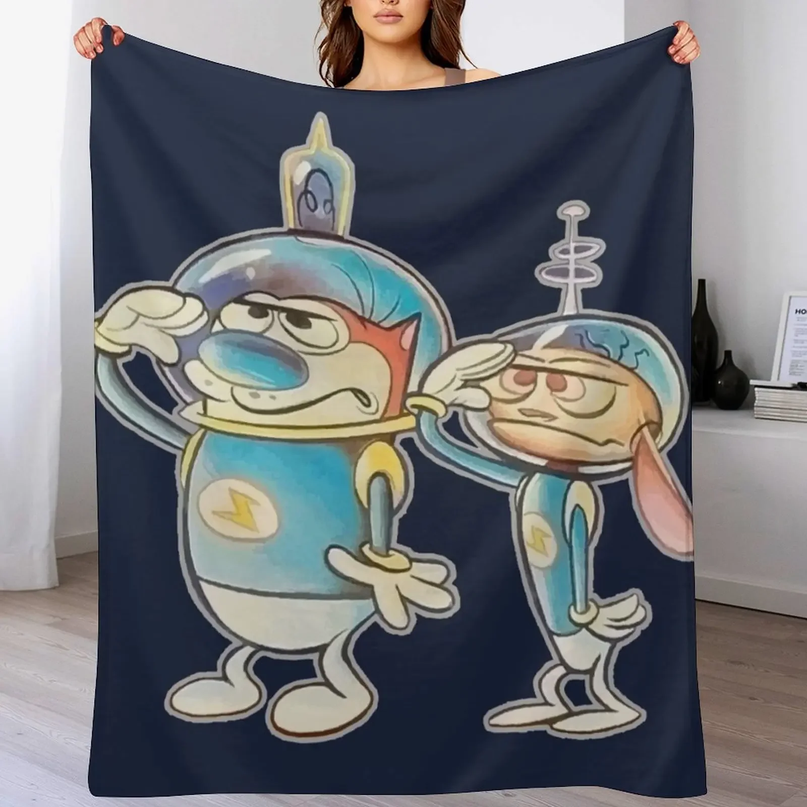 Ren and Stimpy Space Buddies Throw Blanket Cozy Throw Blanket Birthday Gift for Him Her