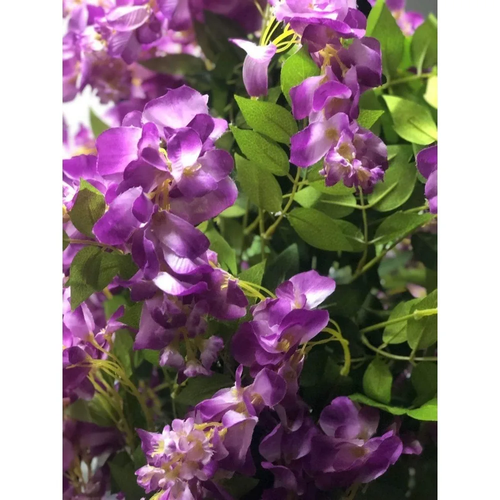 Blooming in the leaves, gorgeous and unique 6-foot pre-loaded artificial wisteria trees with flowers, Feel Real Technology