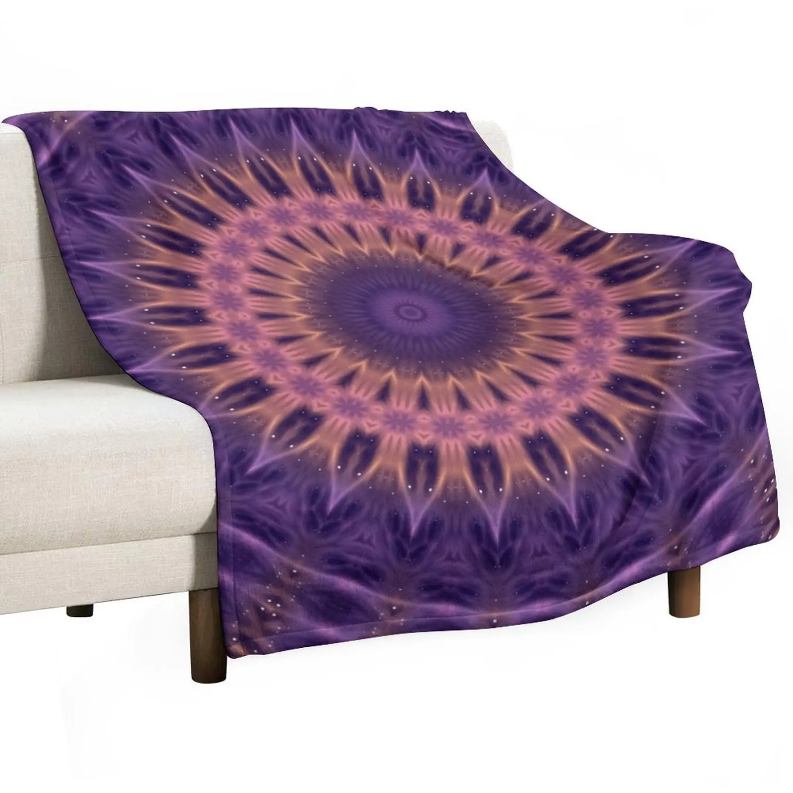 

Violet Flame Mandala - Abstract Geometric Design Throw Blanket Softest for winter Blankets