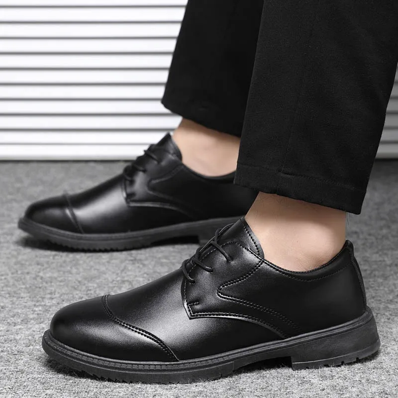 

High Quality Italian Luxury Brand Breathable formal Mens Dress Shoes Lace-Up Non-slip Men Driving Shoes Leather Men Casual Shoes