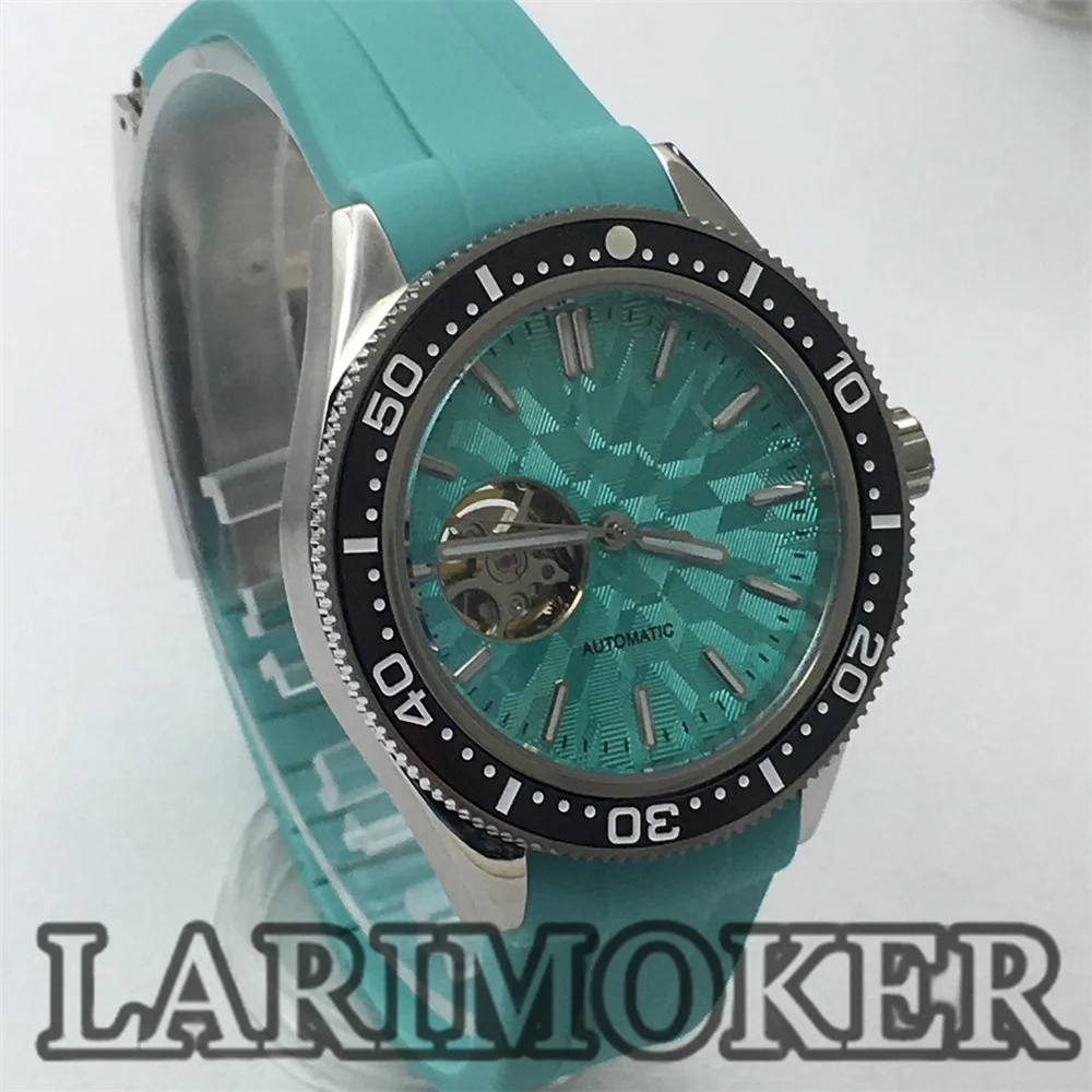 BLIGER 41,5mm reloj de moda para hombre con bisel de cerámica movimiento NH38 cristal de zafiro luminoso Esfera ahuecada reloj impermeable