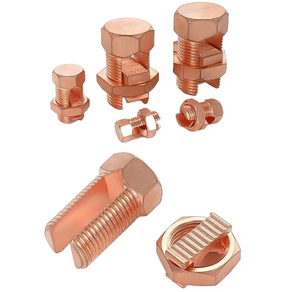 New TJ Series Split Bolt Connector Sturdy Durable Copper Split Bolt Wire Clips