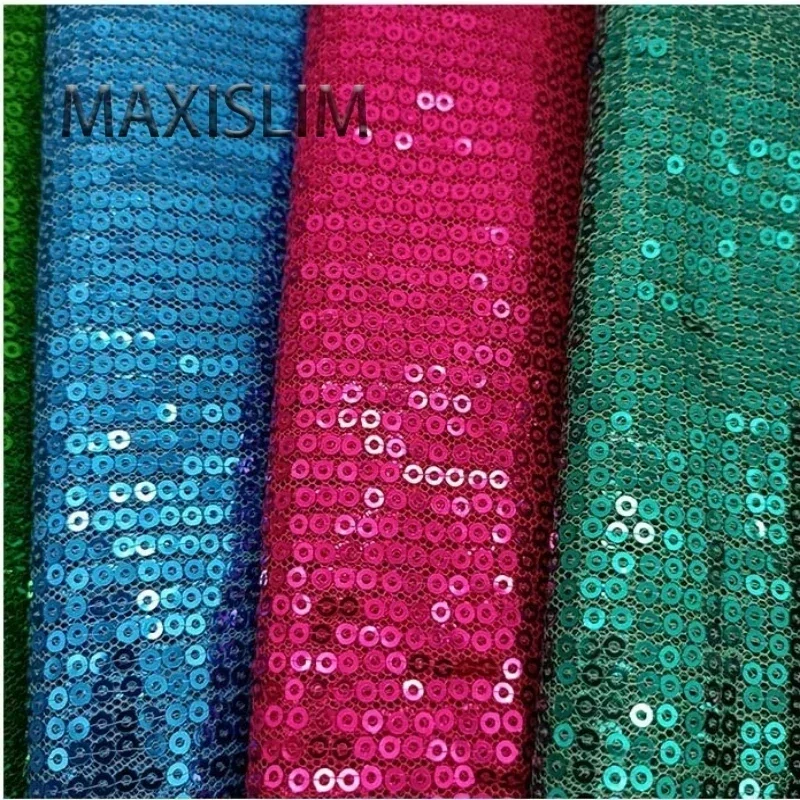 13 Colors Glitter Fabric Factory Direct Sales 3MM Straight Row Mesh Sequin Fabric Party Wedding Dress Shoe Bag Sequin Fabric