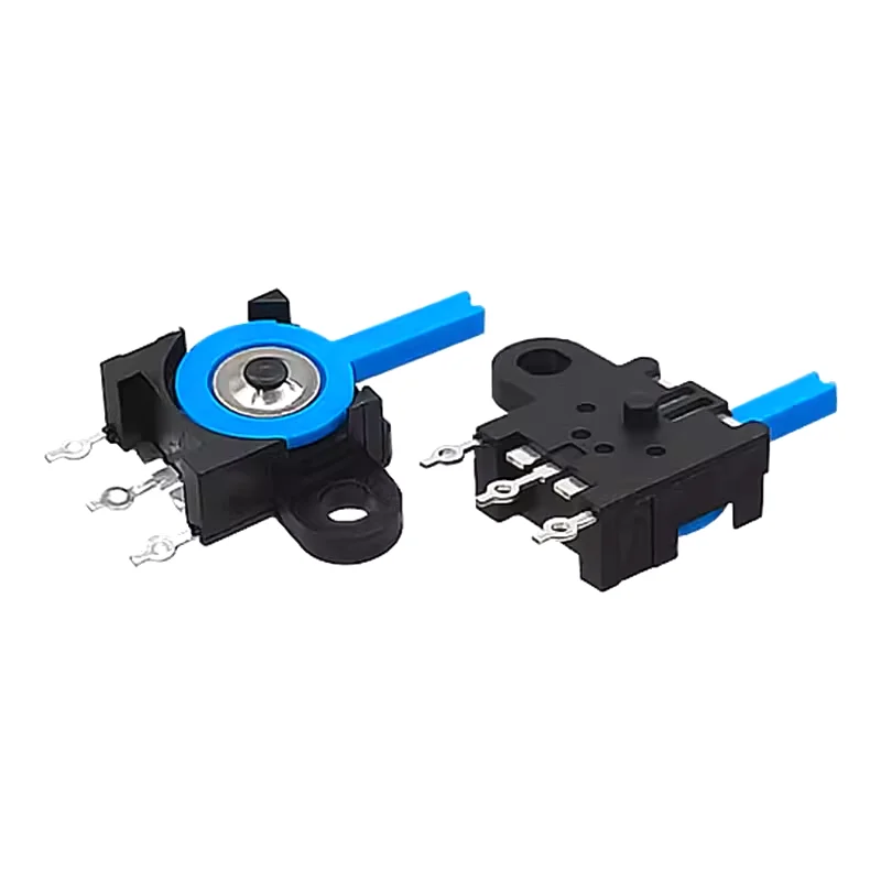 Detection switch KFC-V-213 Three-pin patch with fixing hole Blue handle Reset left and right swing switch