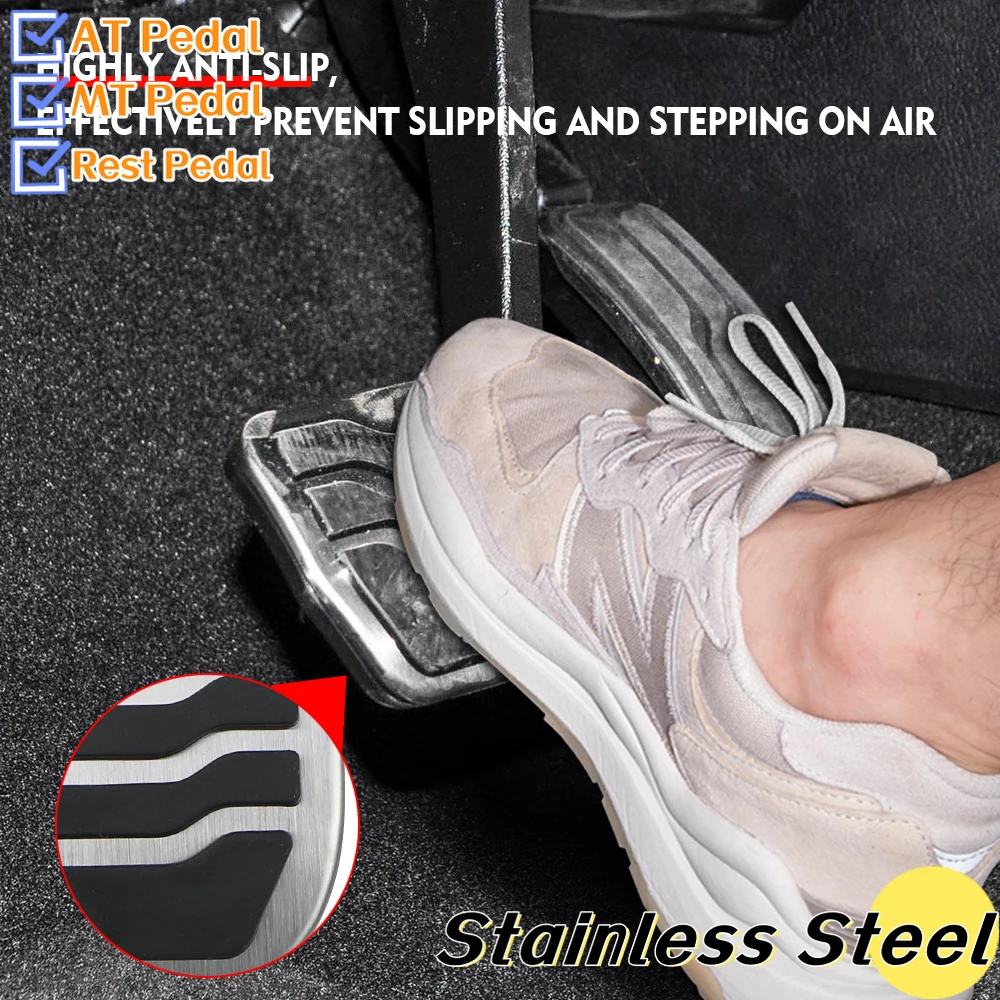 Stainless Steel Car Gas Brake Pedal Pads Cover for Ford New Mondeo Edge Fusion 2015 - 2022 Pedals Parts Accessories