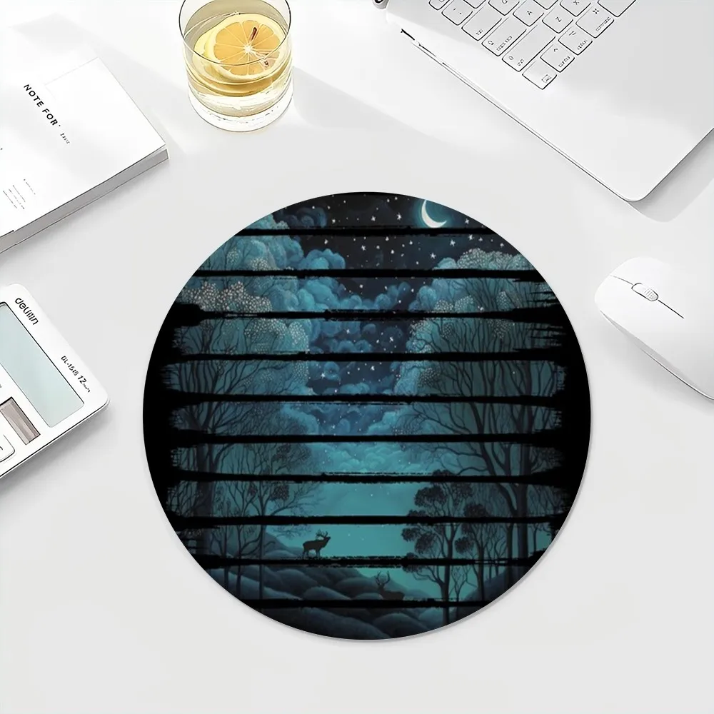 The Mountains Mousepad INS Tide Round Keyboard Mat Table Mat Students Cabinet Gamer Desktop Mousepad Cup Mats Deskpad Home Decor