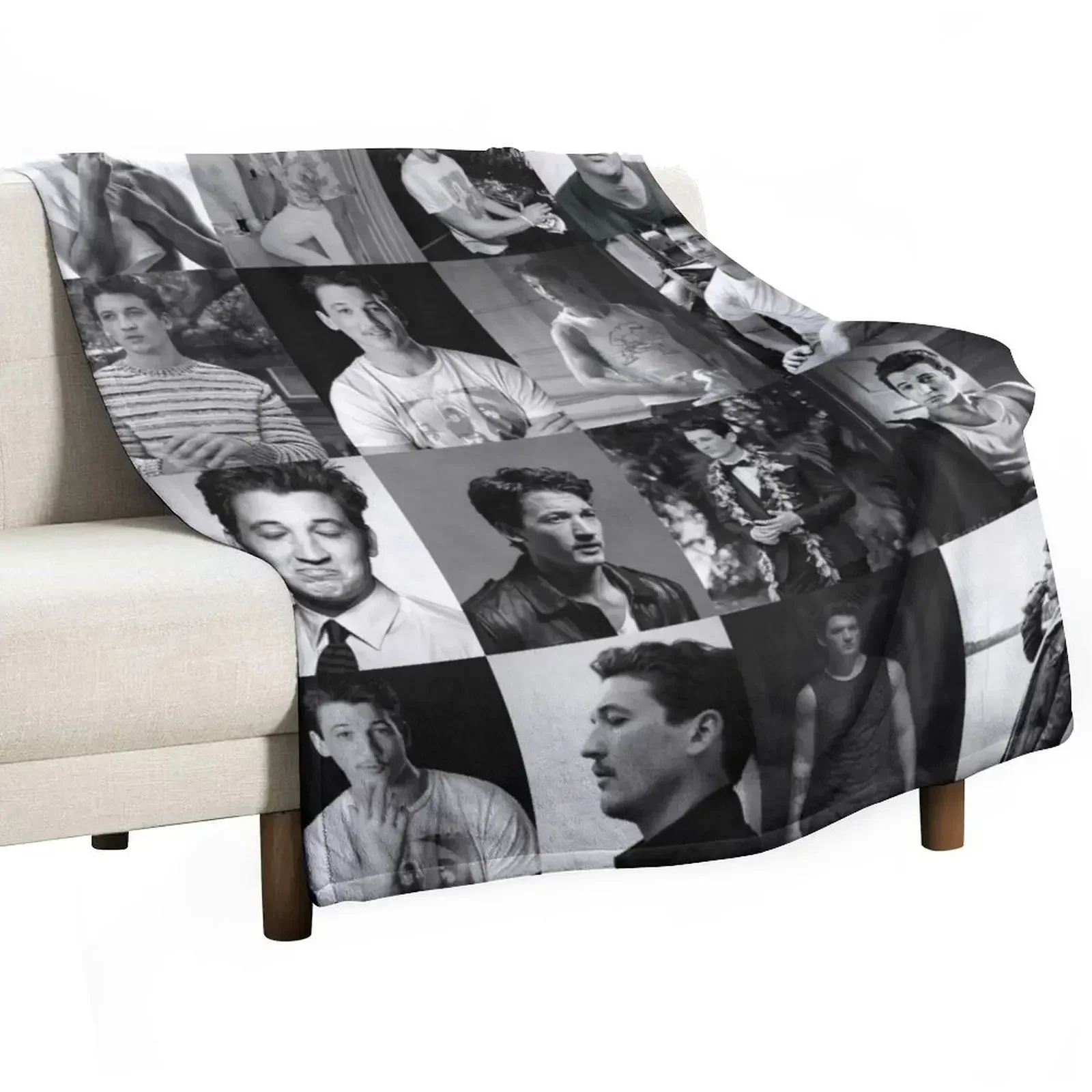 Miles Teller Throw Blanket Hair Blankets For Sofas Plaid on the sofa christmas decoration Blankets