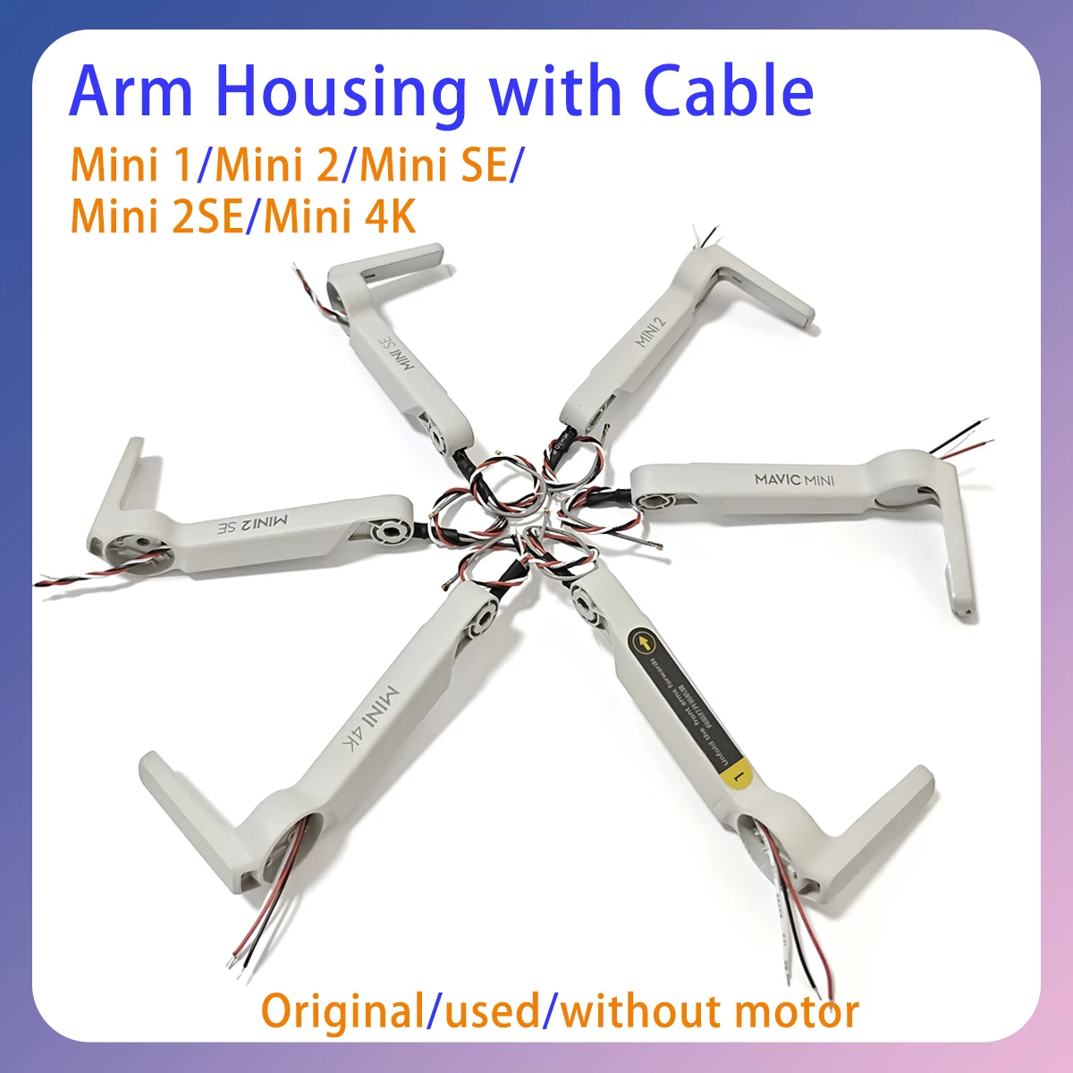 

Original factory mini1/2/SE/2SE/4K aircraft arm shell with wire no motor easy to replace suitable for drone maintenance parts