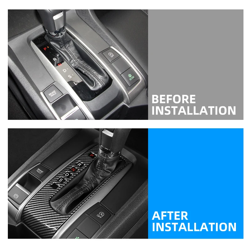 For ﻿HONDA 2016 2017 2018 2019 2020 2021 10th CIVIC SEDAN HATCHBACK AT Gear transmission decorative sticker interior accessories