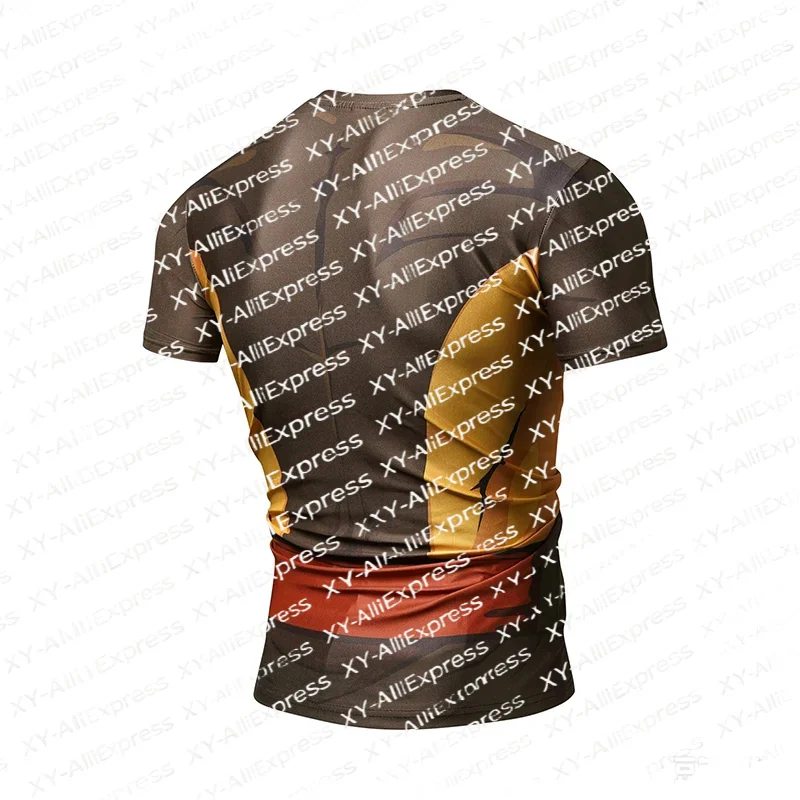 Casual Sports T-Shirt, Quick Dry Breathable Fabric, Simulated Armor Outline Graphic, Sci-Fi Tone for Sci-Fi Fan Gift Picks